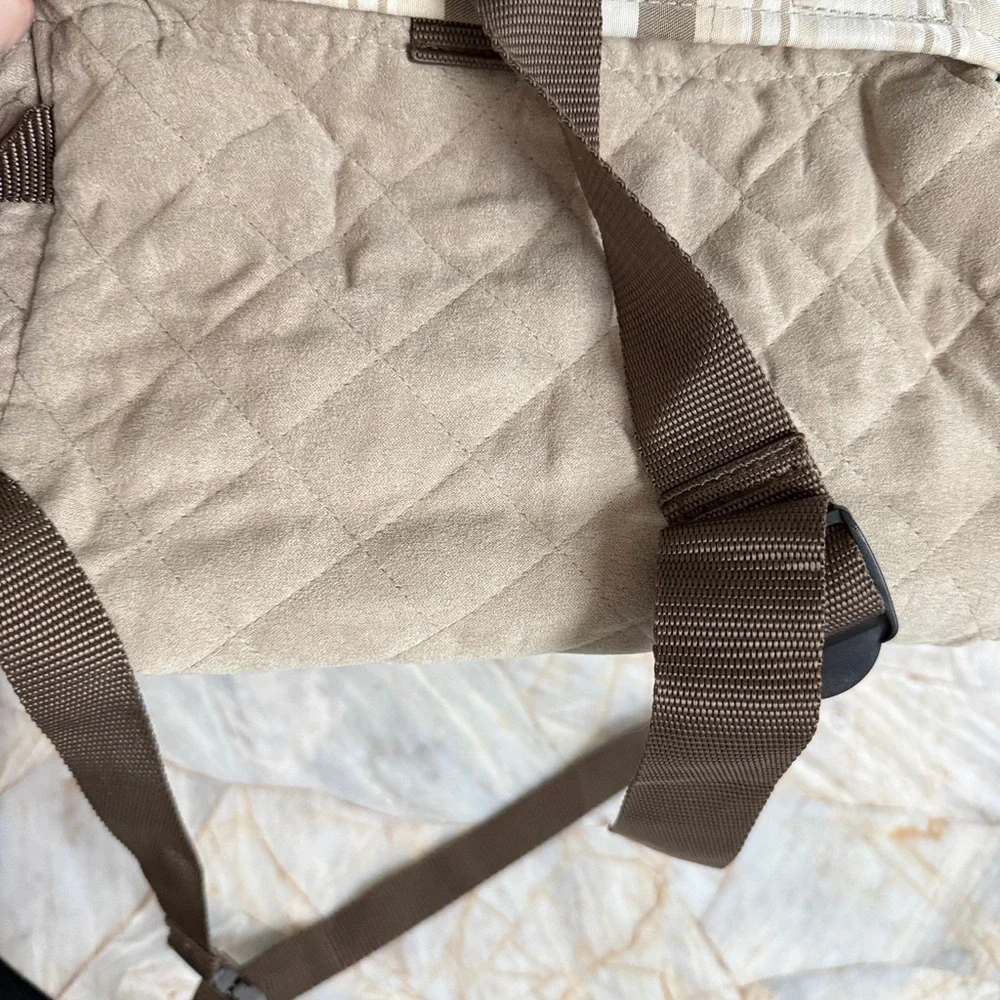 PetSafe Happy Ride Quilted Dog Booster‎ Seat Tan Plaid Fleece Small Pet Car Seat